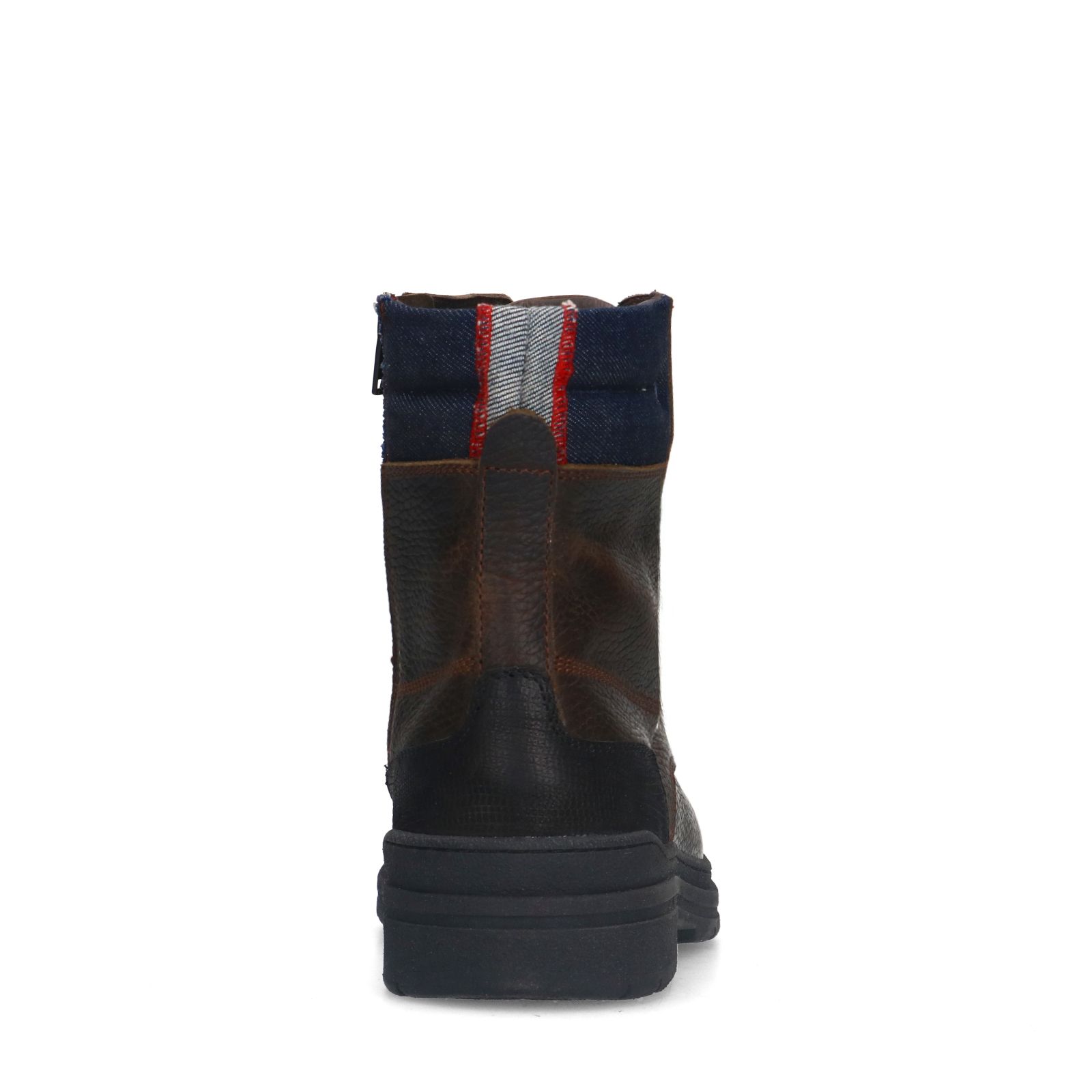 Donkerbruine leren veterboots