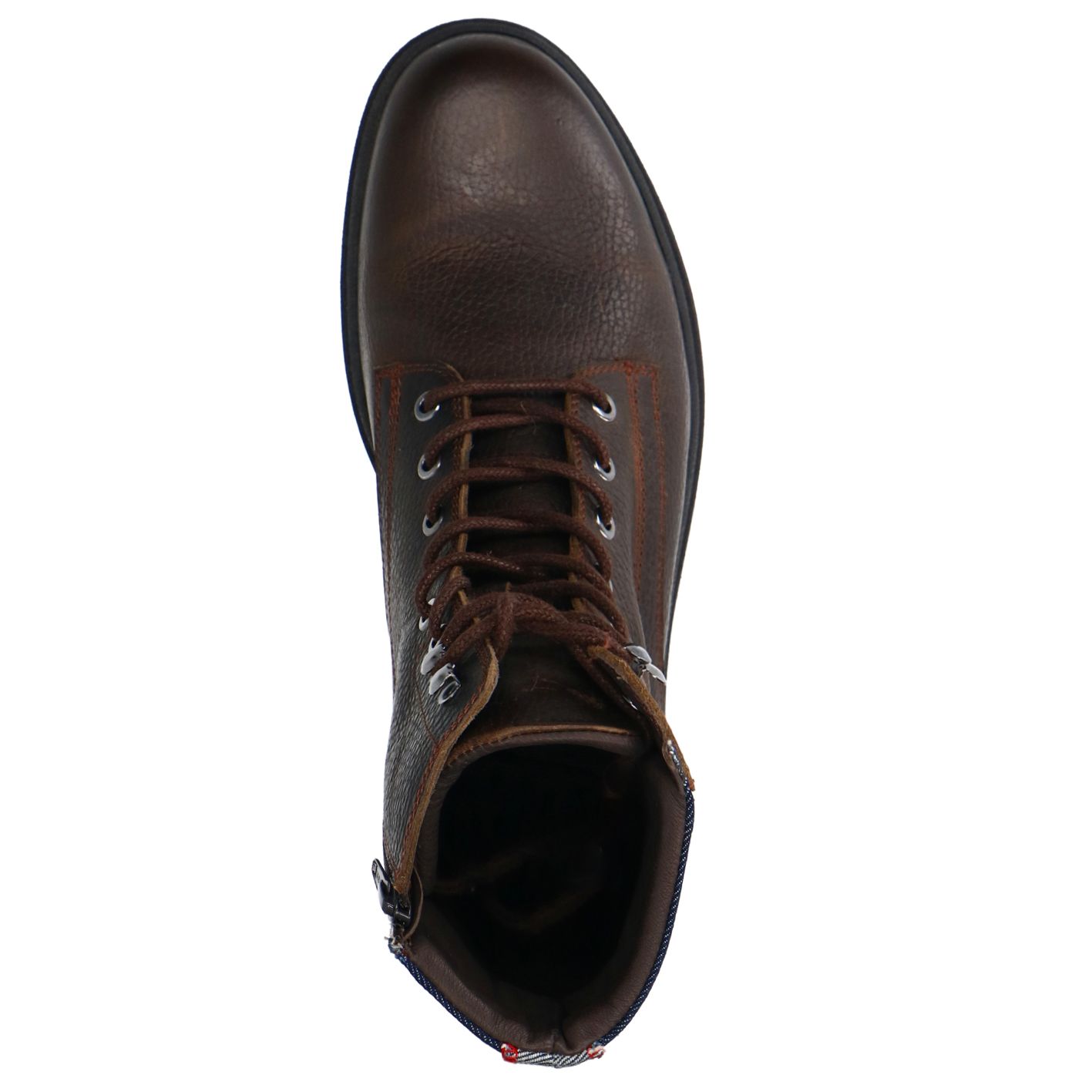 Donkerbruine leren veterboots
