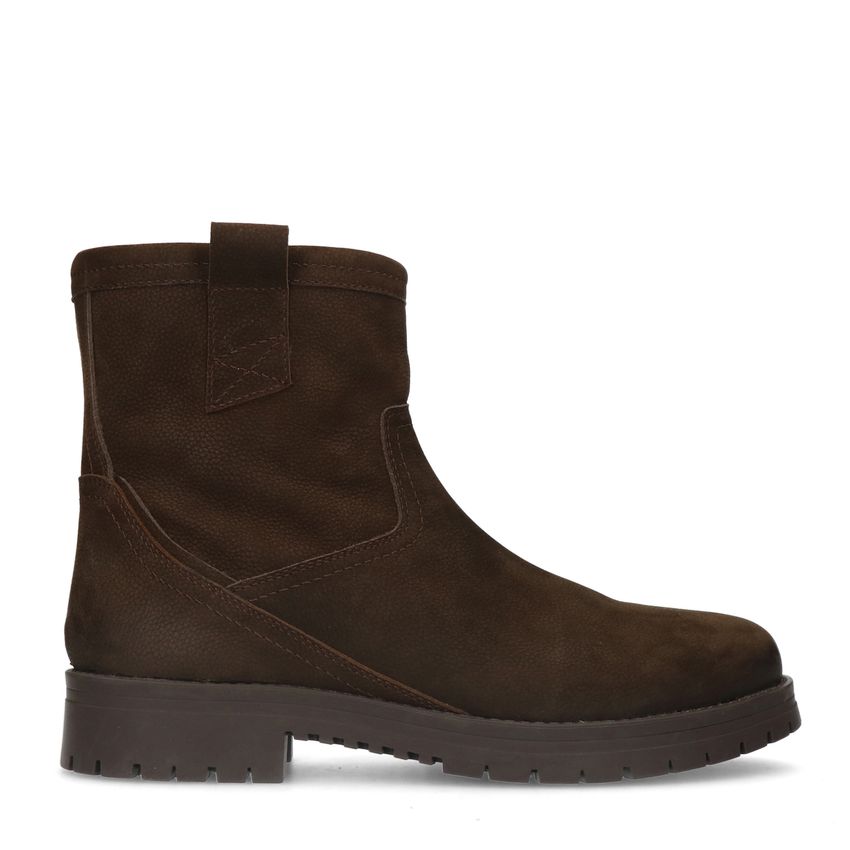 Donkerbruine leren boots