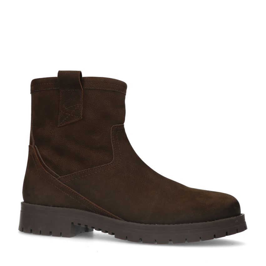 Donkerbruine leren boots