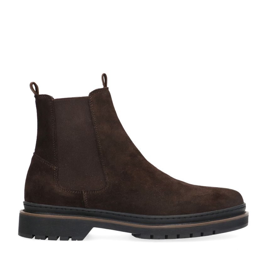 Donkerbruine suède chelsea boots