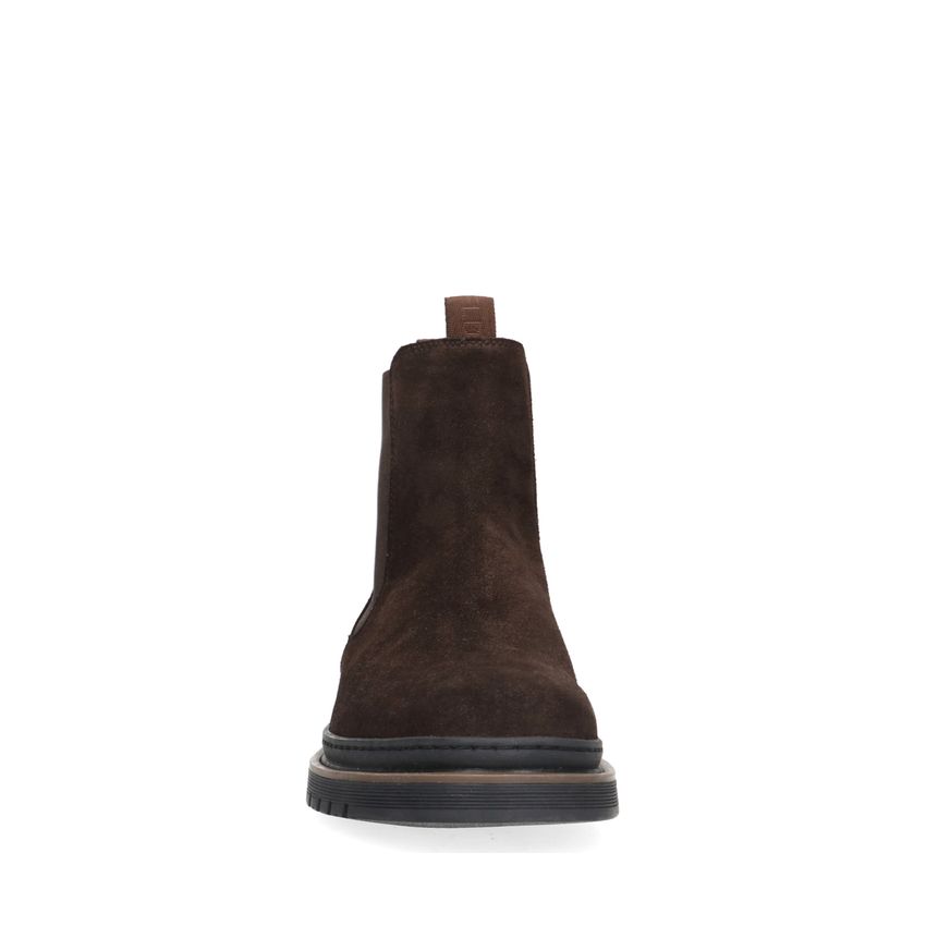 Donkerbruine suède chelsea boots