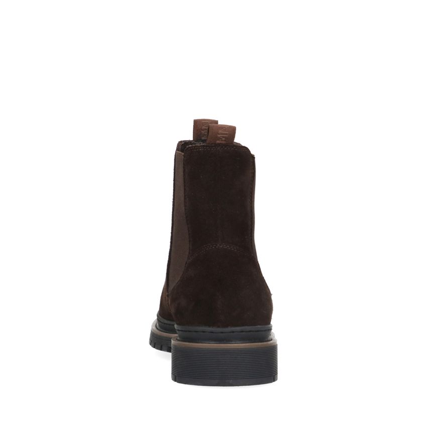 Donkerbruine suède chelsea boots