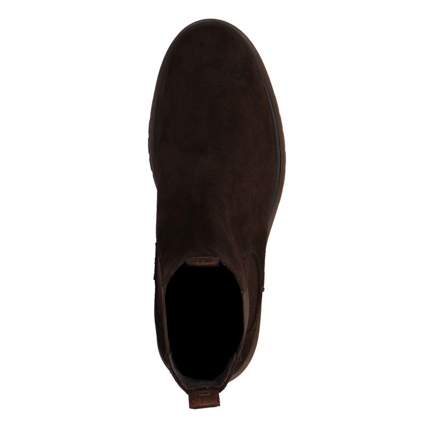 Donkerbruine suède chelsea boots