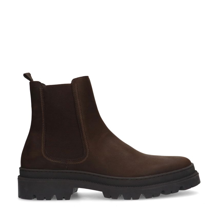 Bruine leren chelsea boots