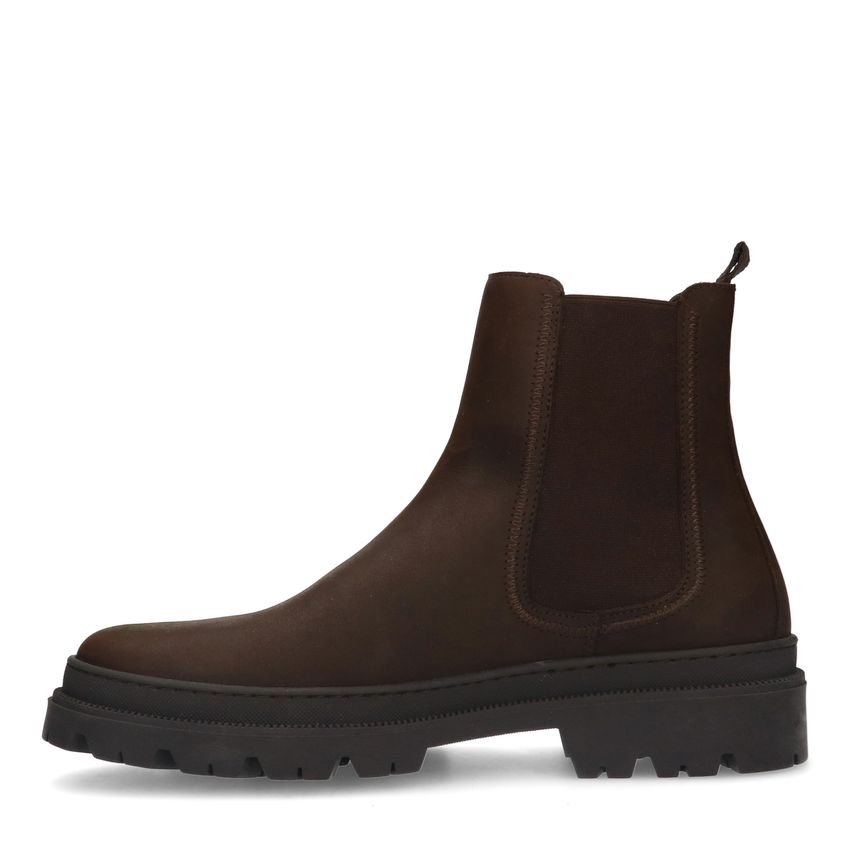 Bruine leren chelsea boots