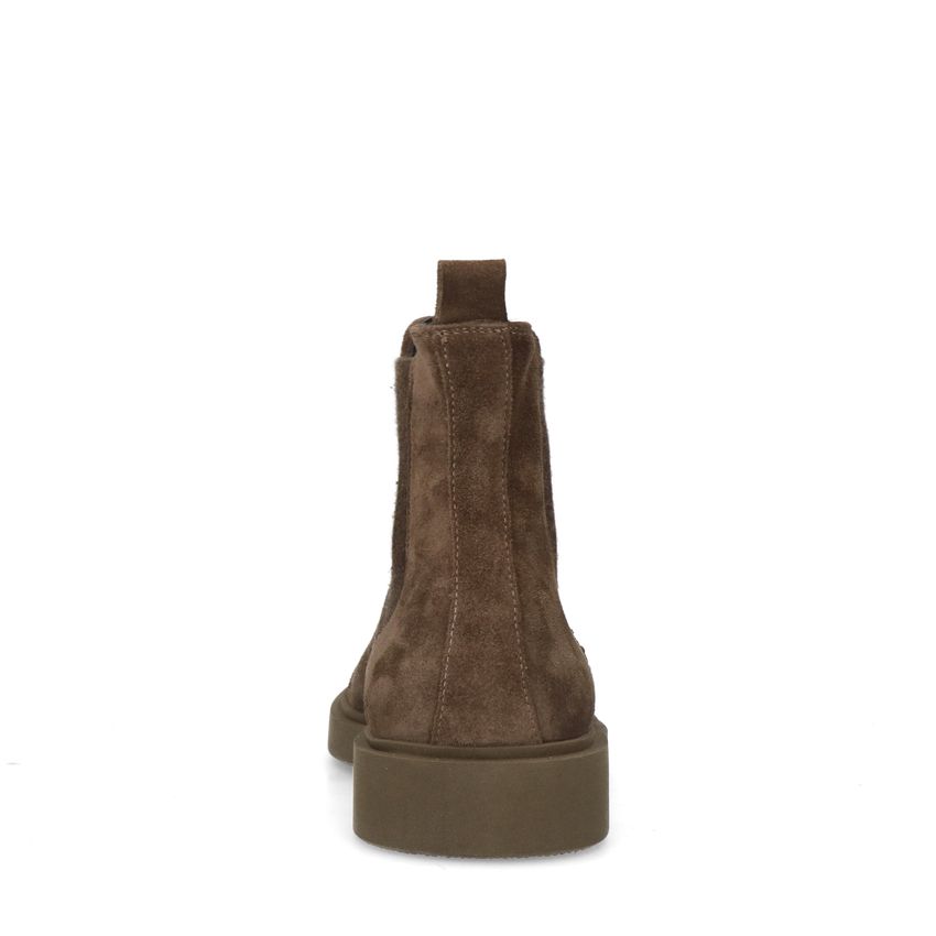 Dunkelbraune Chelsea Boots aus Veloursleder