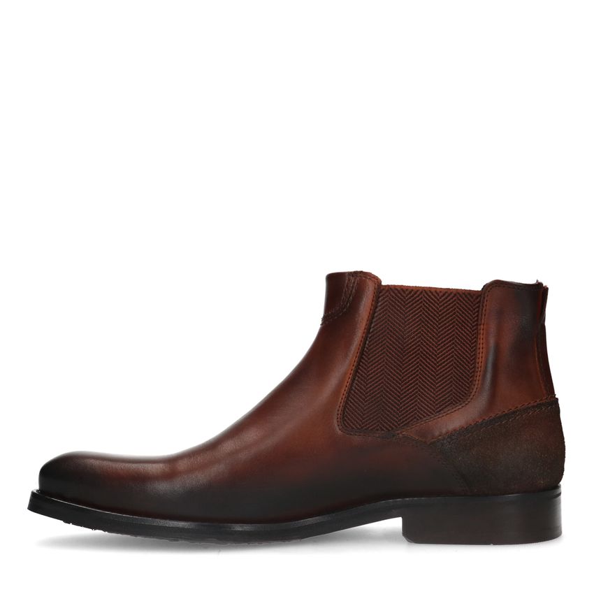 Donkerbruine leren chelsea boots