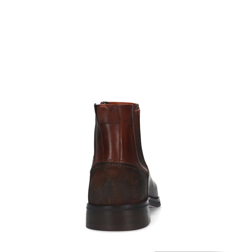 Donkerbruine leren chelsea boots