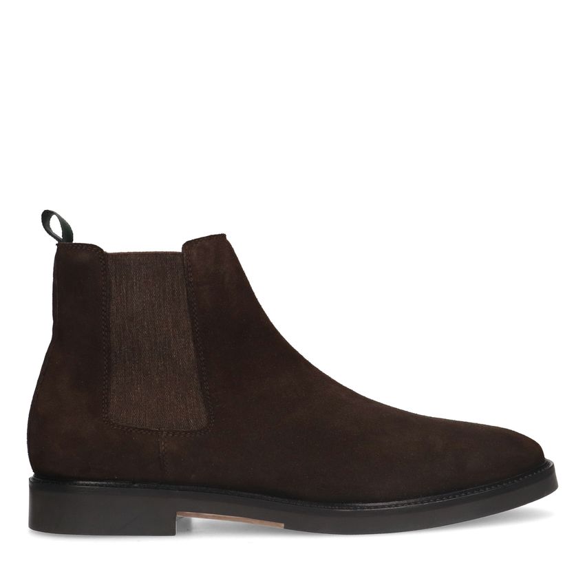 Braune Chelsea Boots aus Veloursleder