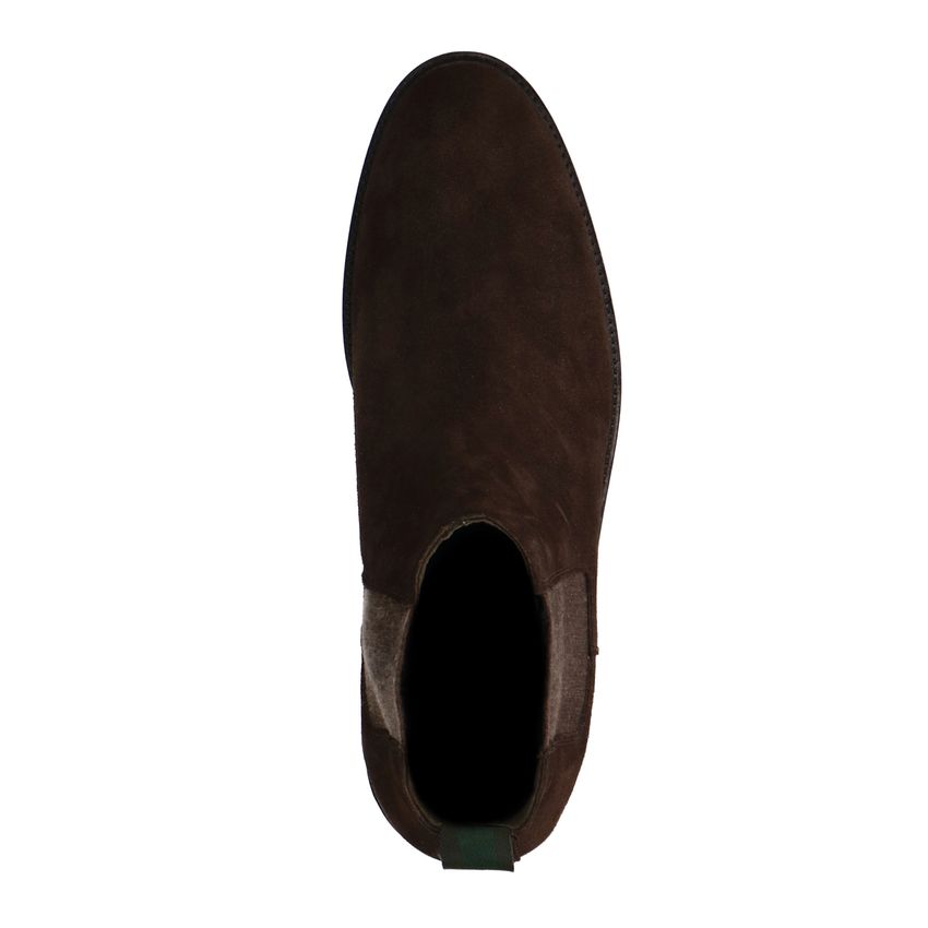 Braune Chelsea Boots aus Veloursleder