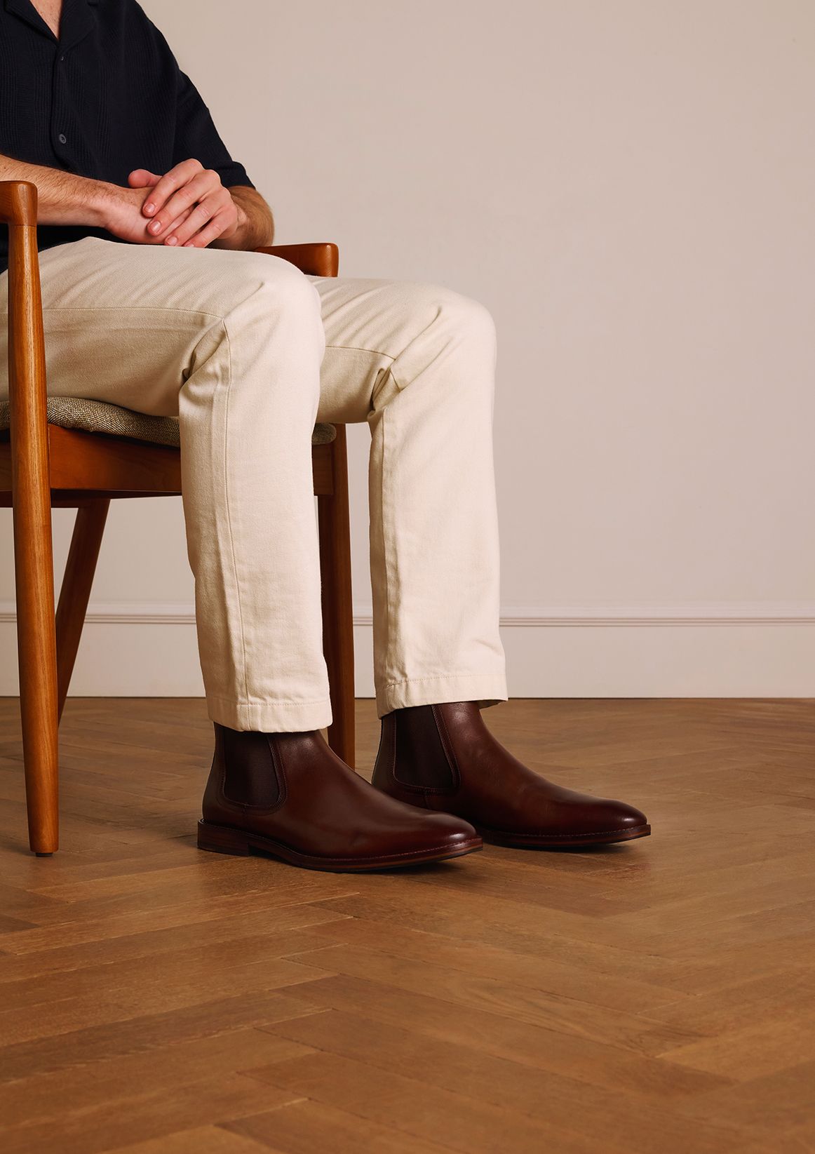 Bruine leren chelsea boots