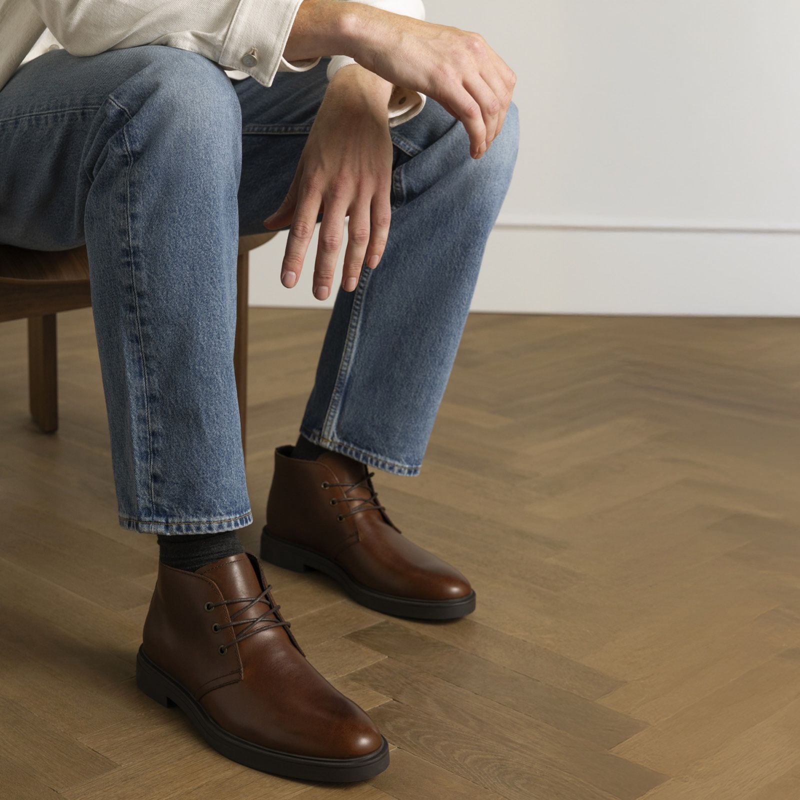 Bruine leren veterboots