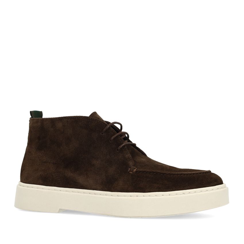 Braune Schnürboots aus Veloursleder