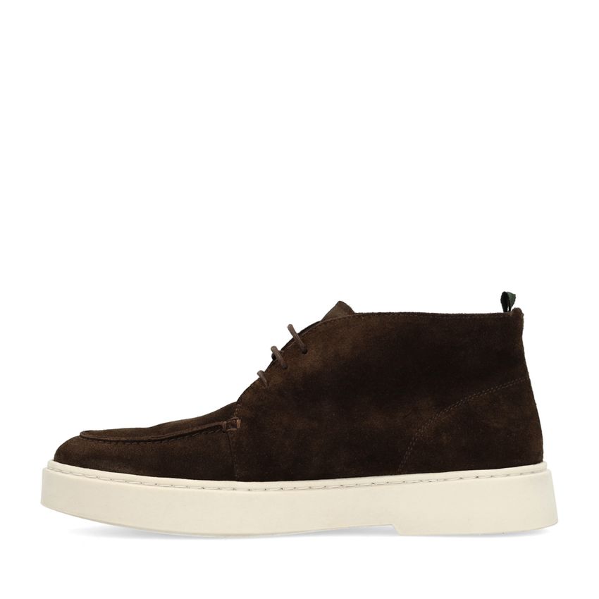Braune Schnürboots aus Veloursleder