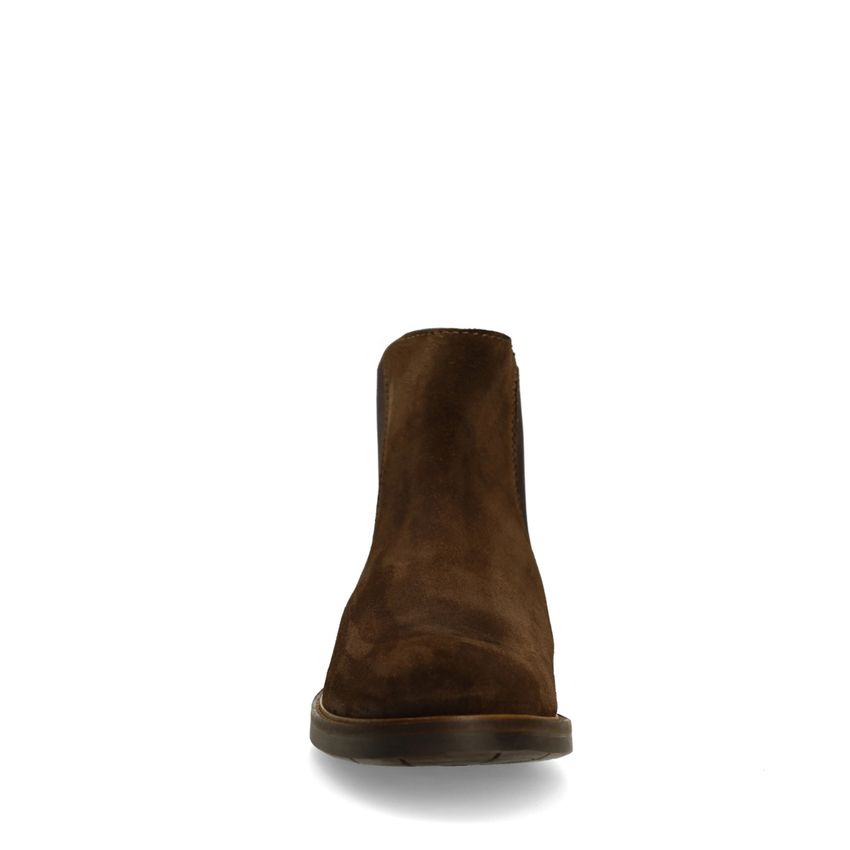 Dunkelbraune Chelsea Boots aus Veloursleder