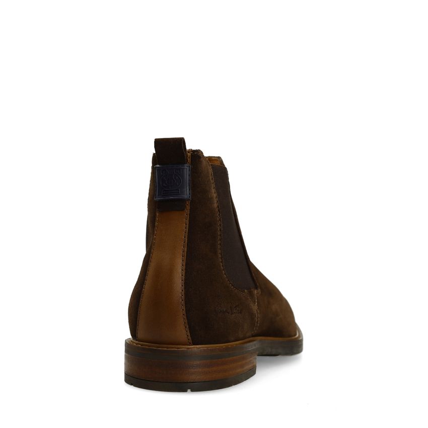 Dunkelbraune Chelsea Boots aus Veloursleder