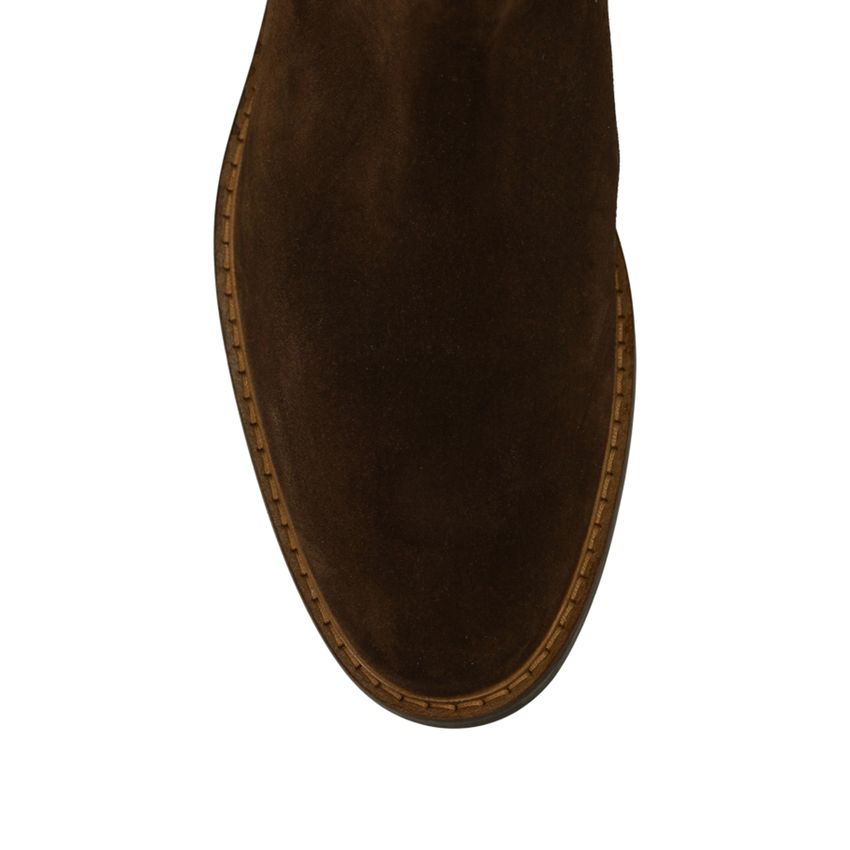 Dunkelbraune Chelsea Boots aus Veloursleder