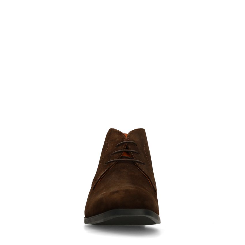 Donkerbruine suède veterschoenen