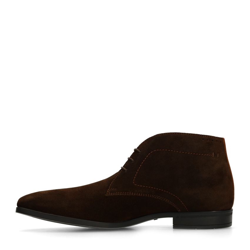Donkerbruine suède veterschoenen