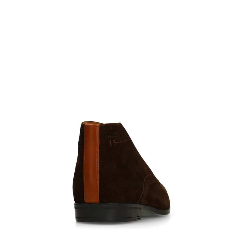 Donkerbruine suède veterschoenen