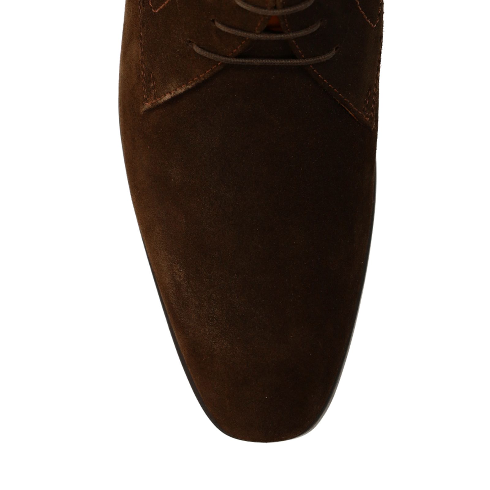 Dunkelbraune Schnürschuhe aus Veloursleder