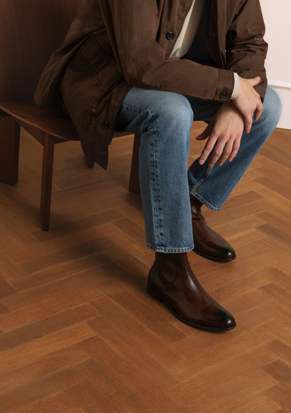 Bruine leren boots