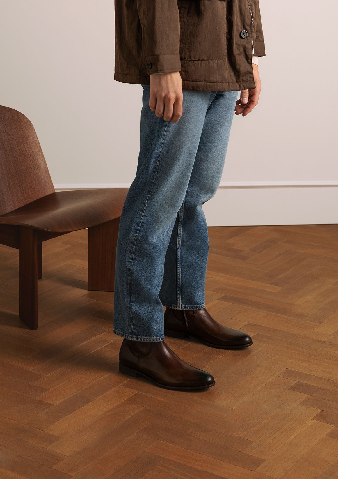 Bruine leren boots