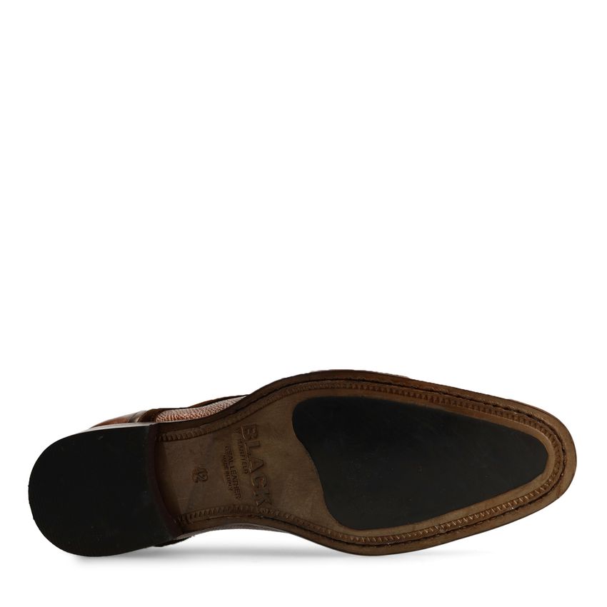 Braune Lederschnürschuhe mit Veloursleder-Einsätzen