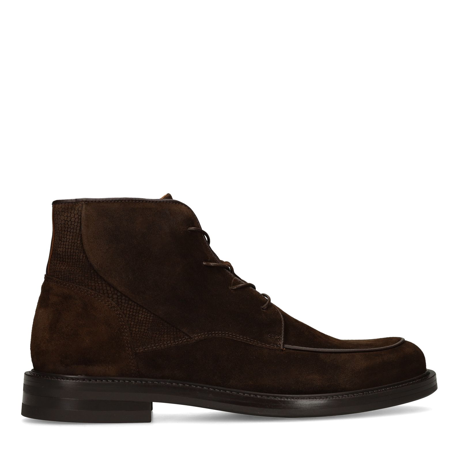 Braune Schnürboots aus Veloursleder