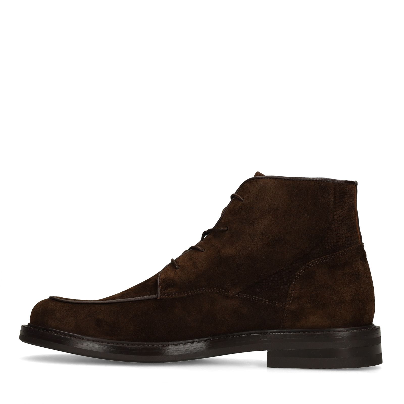 Braune Schnürboots aus Veloursleder