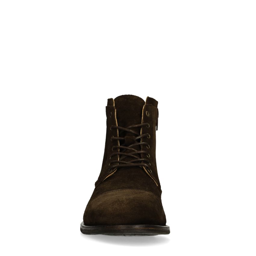 Donkerbruine suède veterschoenen