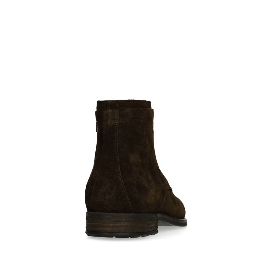 Donkerbruine suède veterschoenen