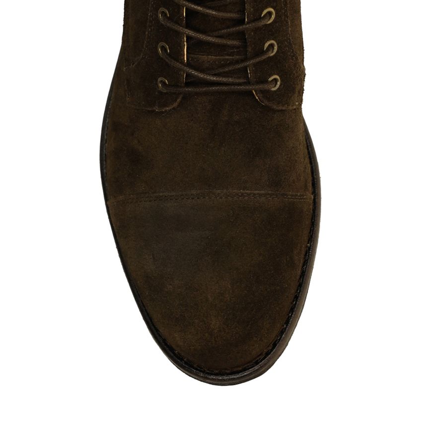 Donkerbruine suède veterschoenen