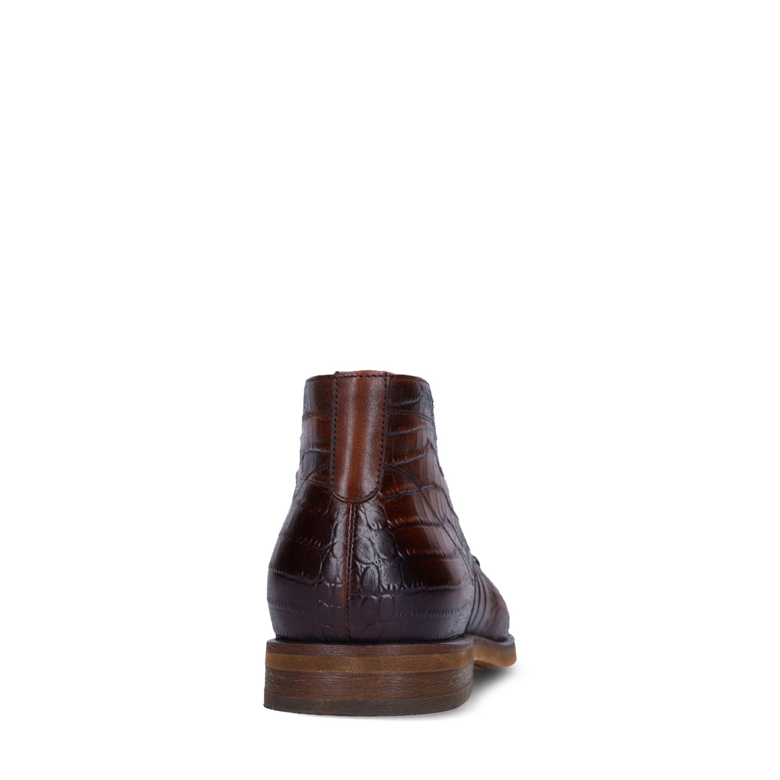 Braune Lederschnürschuhe mit Krokomuster