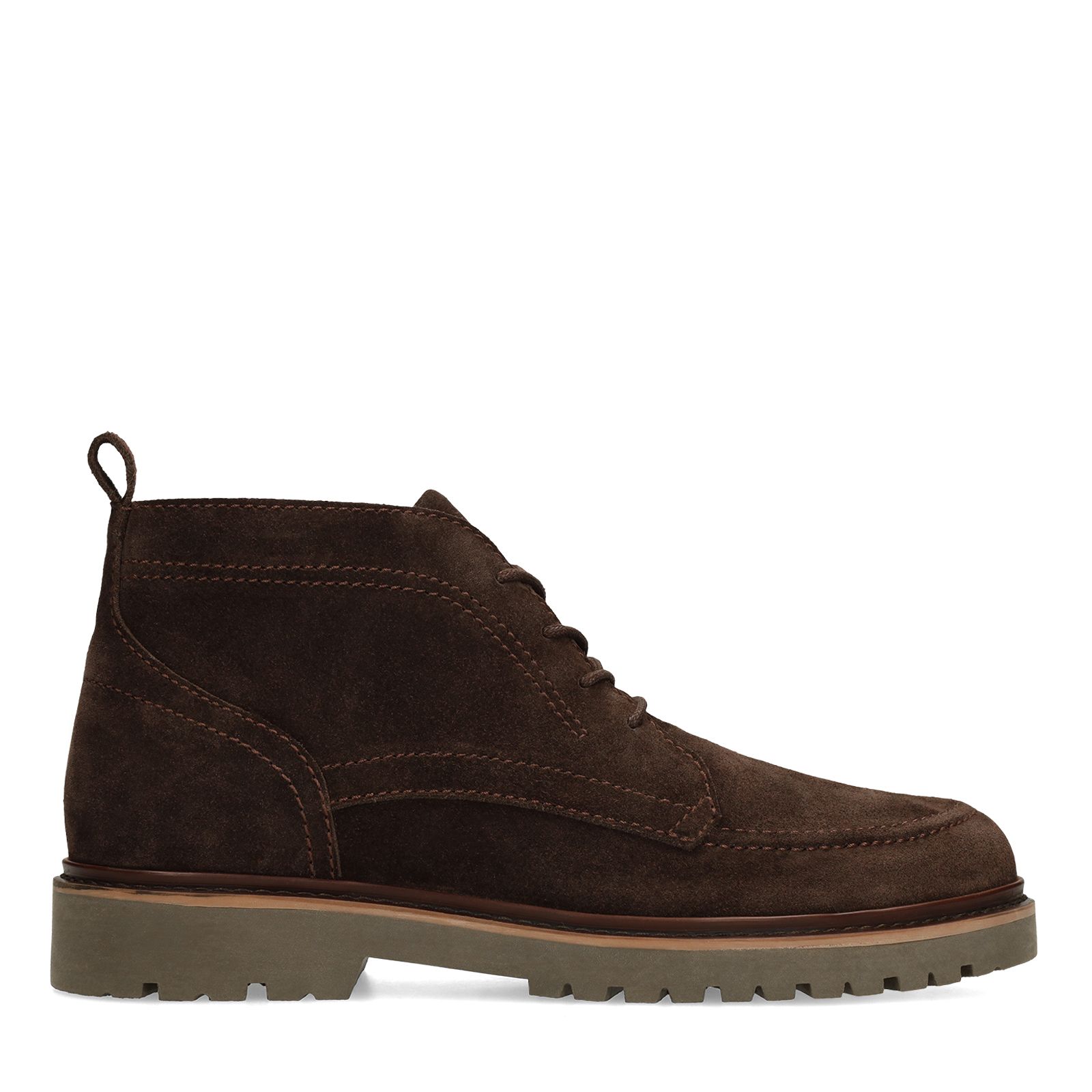 Braune Schnürboots aus Veloursleder