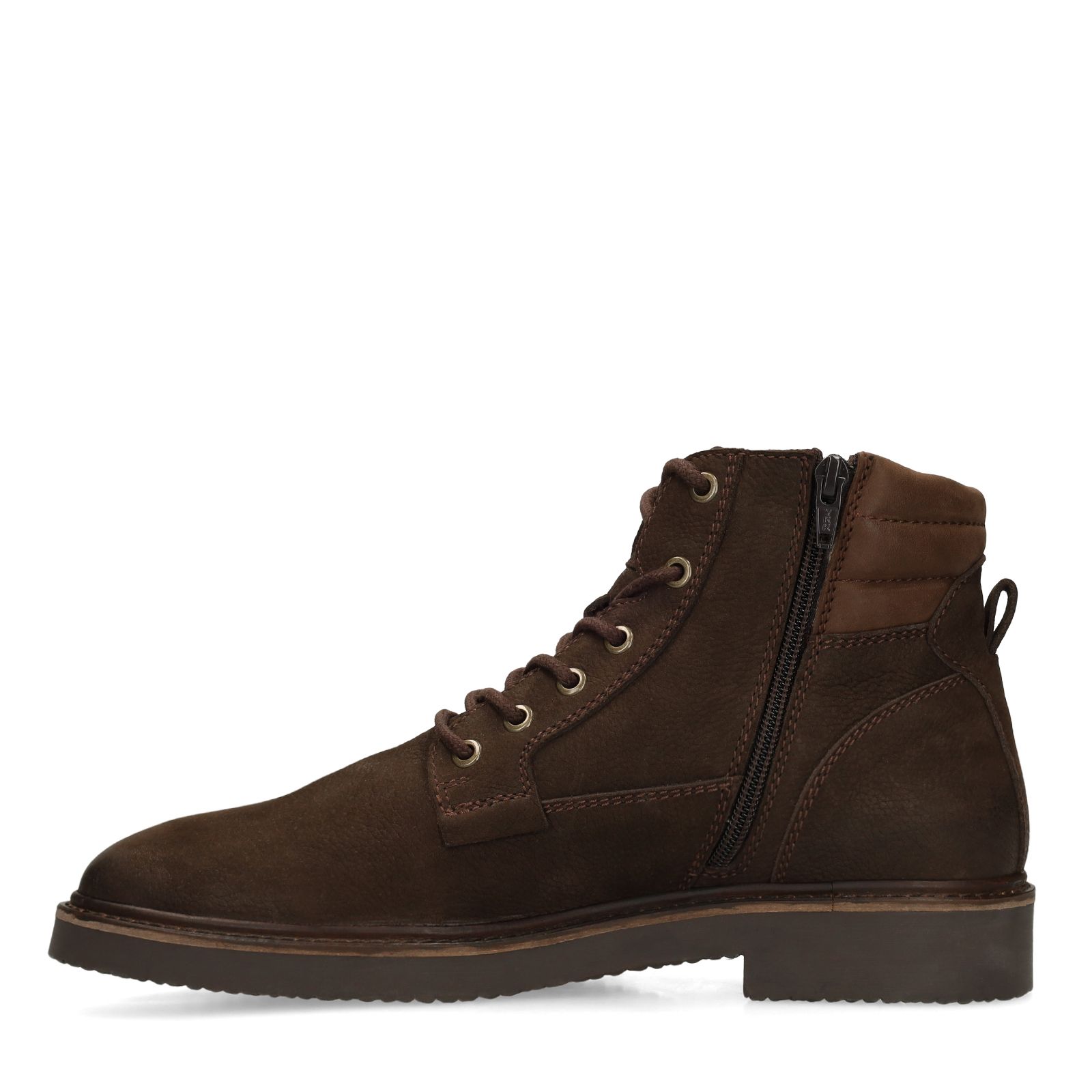 Dunkelbraune Schnürboots aus Veloursleder