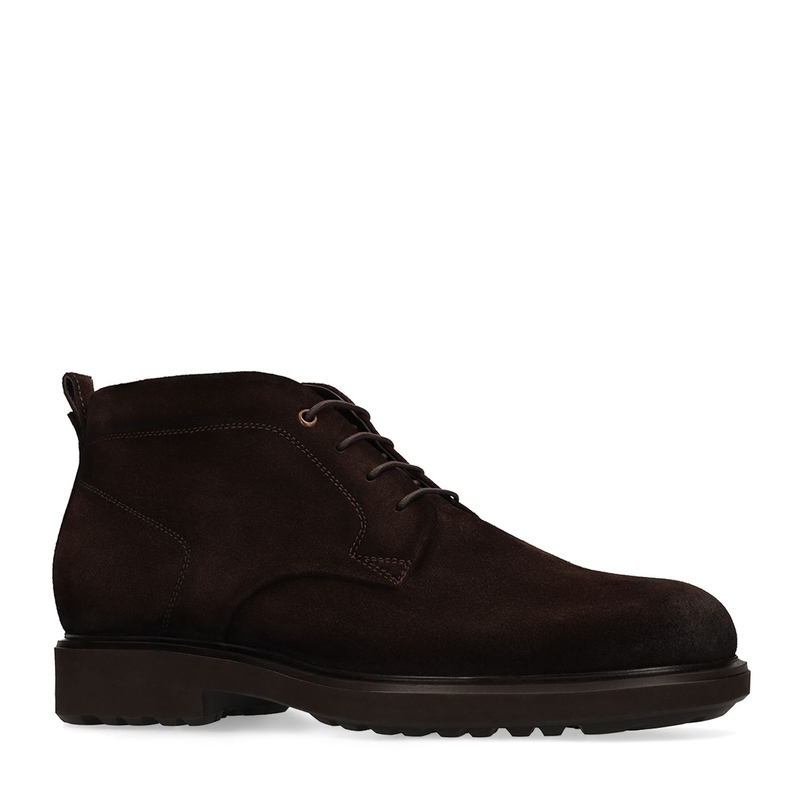 Braune Veloursleder-Schnürschuhe