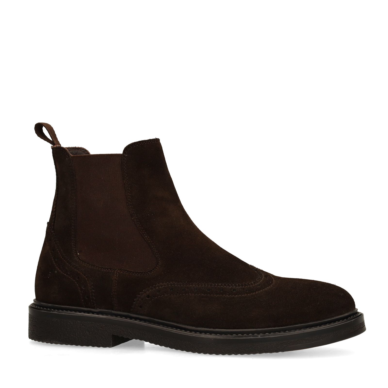 Donkerbruine suède chelsea boots