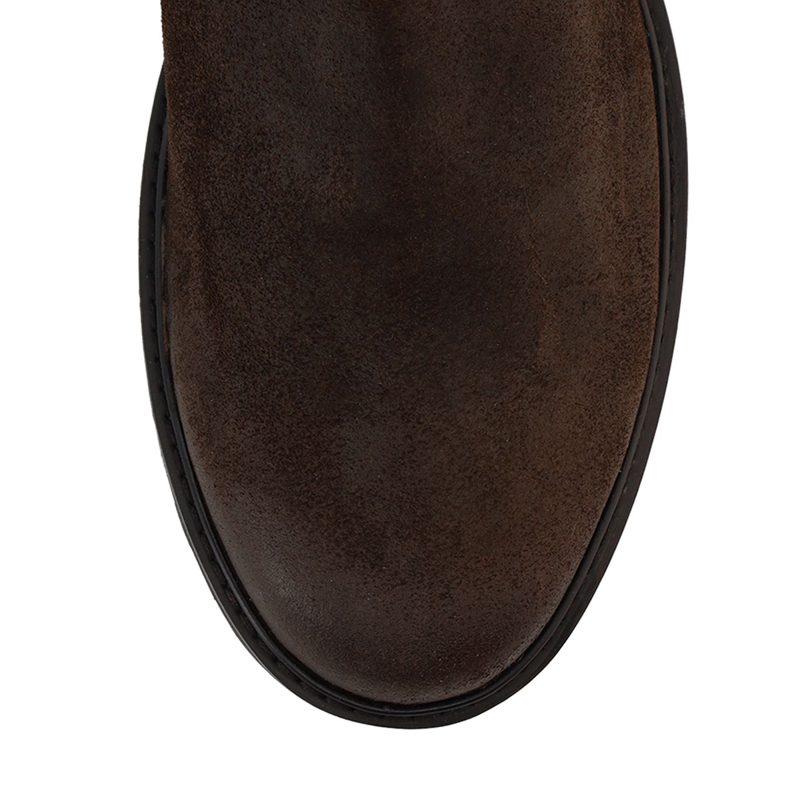 Donkerbruine leren boots met gesp