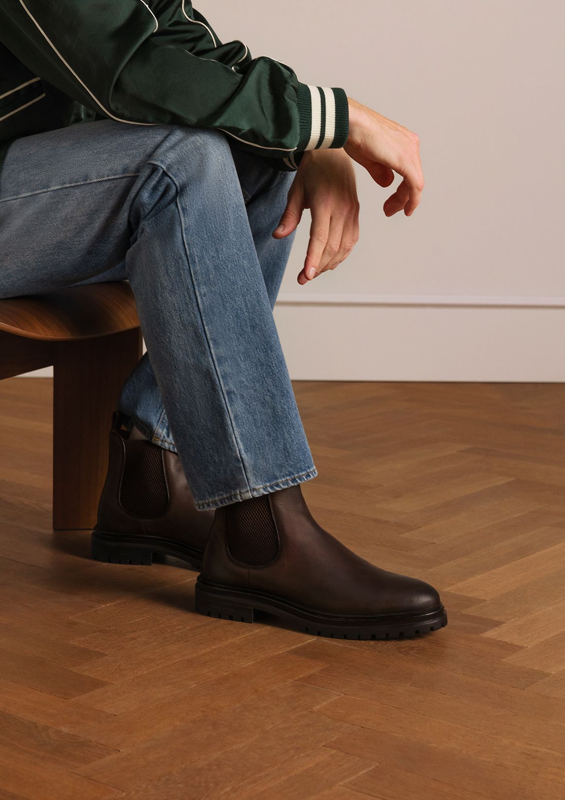 Braune Chelsea Boots aus Leder