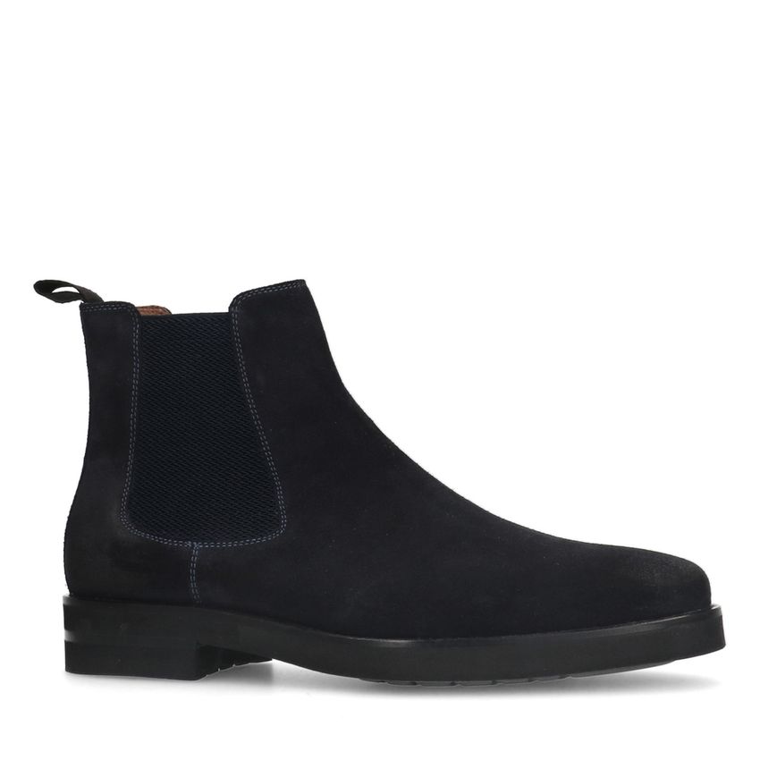 Blauwe suède chelsea boots