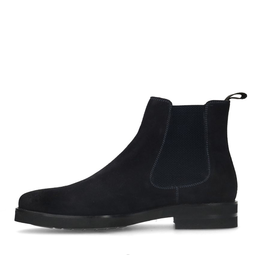 Blauwe suède chelsea boots