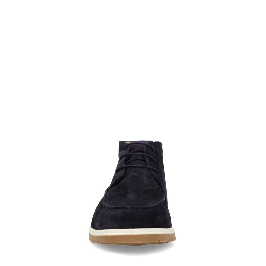 Navy suède veterschoenen