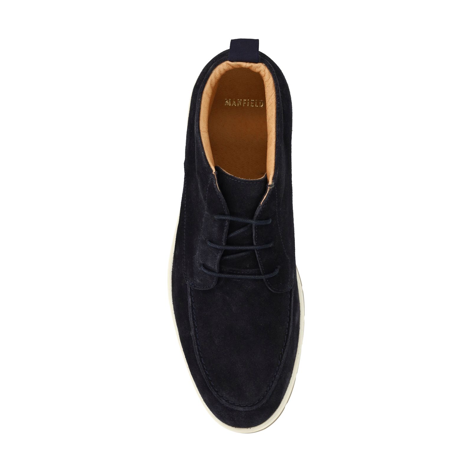 Donkerblauwe suède veterschoenen