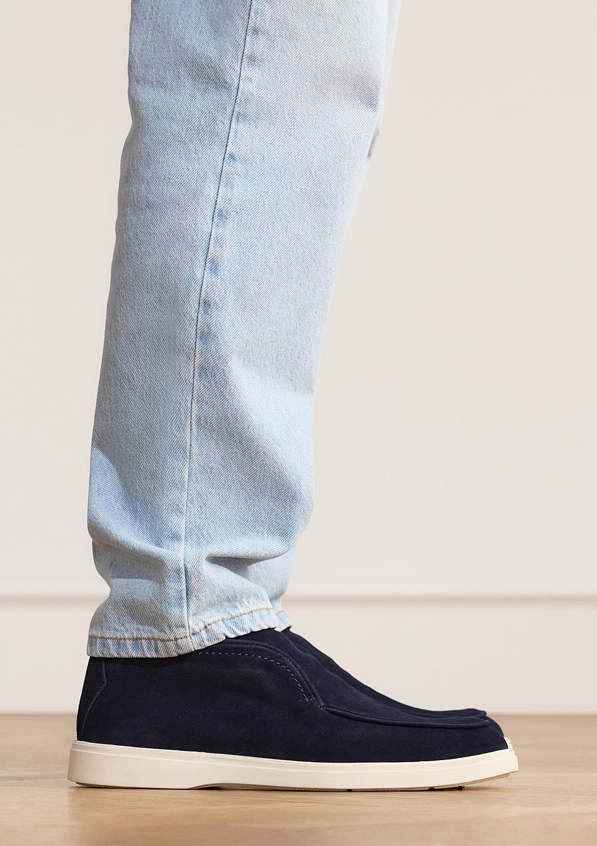 Donkerblauwe suède boots