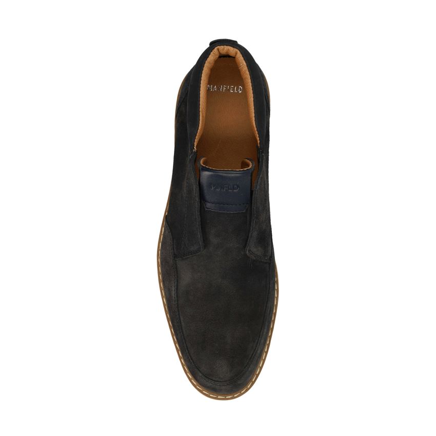 Navy suède chelsea boots