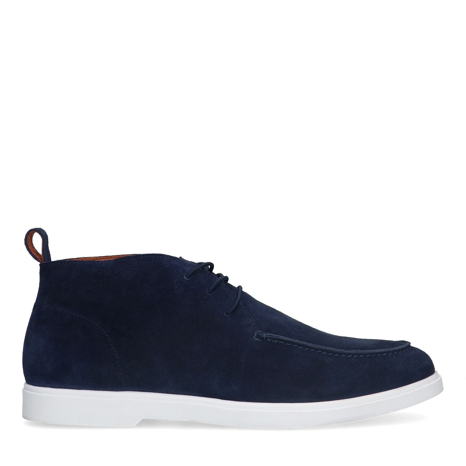 Blauwe suède veterboots