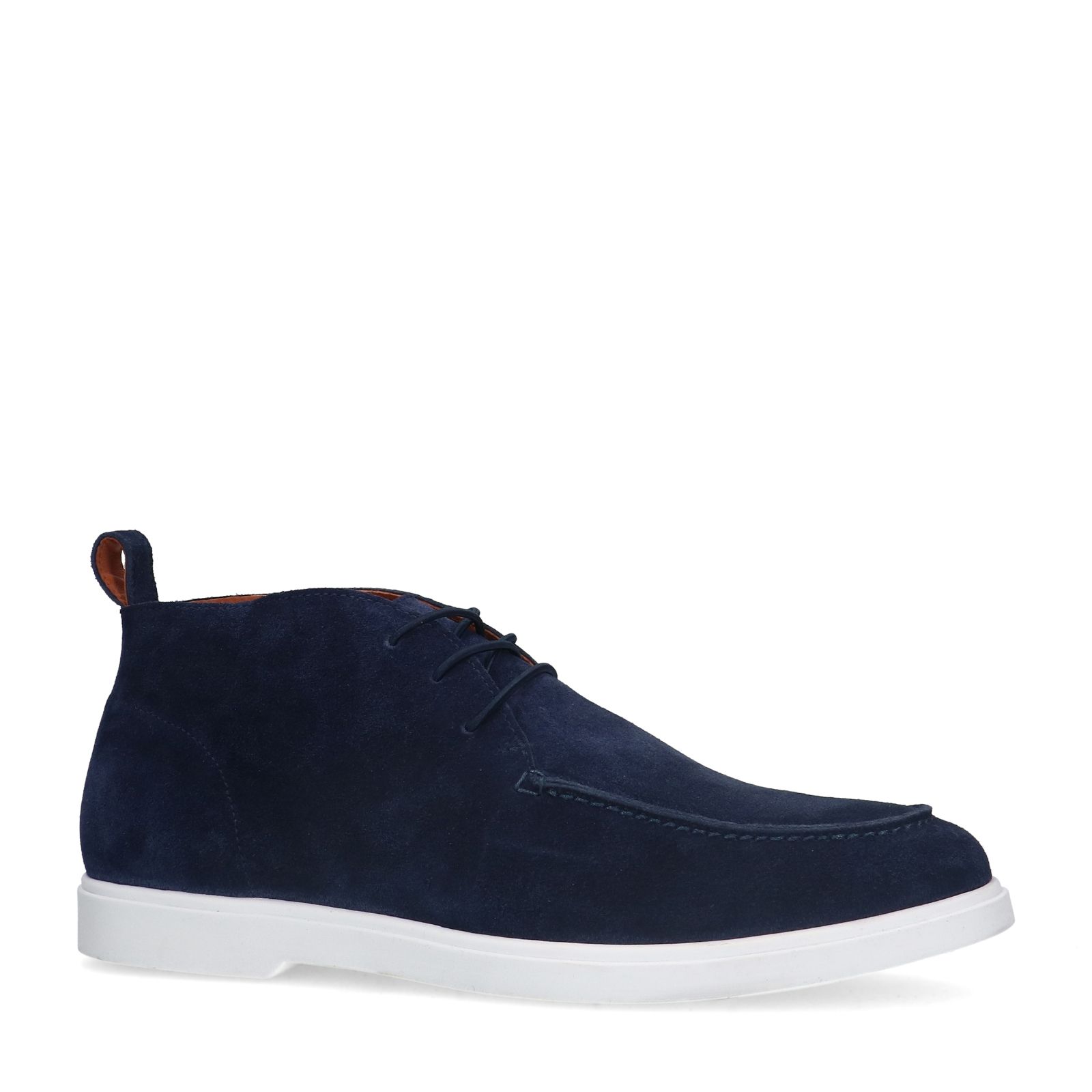 Blauwe suède veterboots