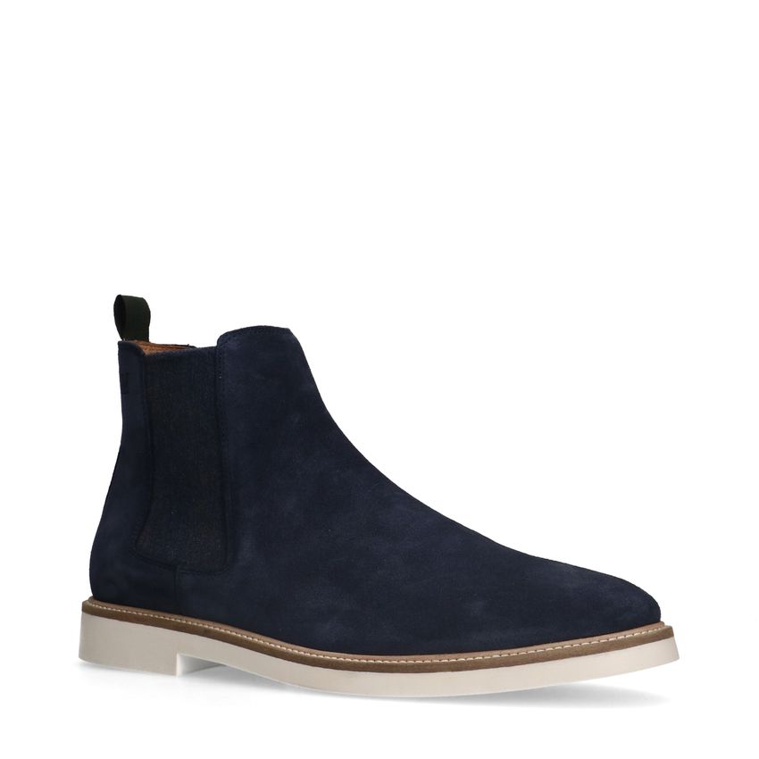 Blauwe suède chelsea boots